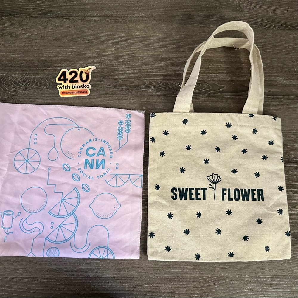 Sweet Flower Canvas Tote Bag Cann Bandana